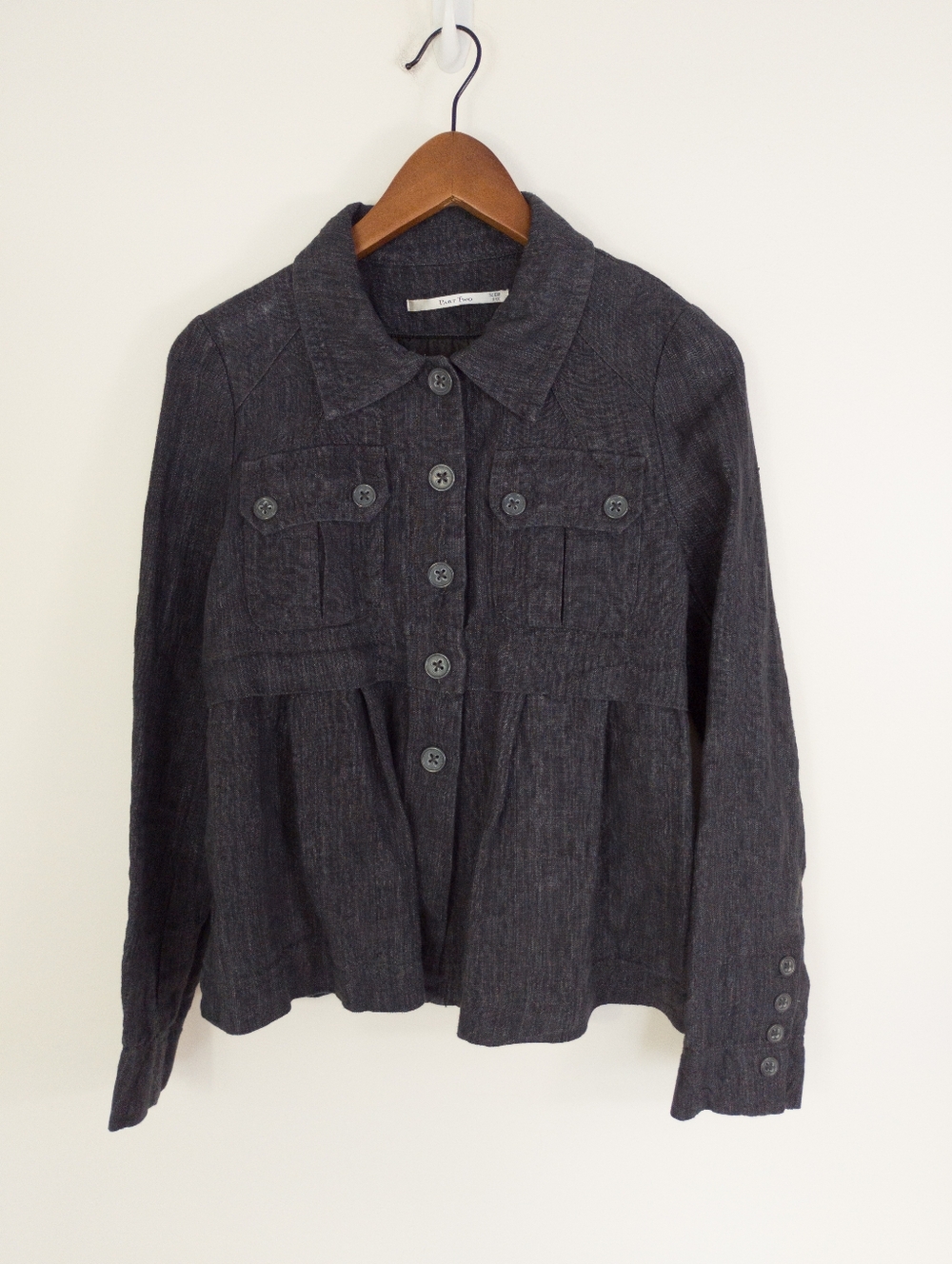 Part Two 100% Linen Button Front Jacket Size 34 Euro